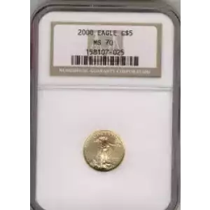 Gold Bullion-Gold Eagles--$5 Gold Eagle 1/10 oz -Gold- 5 Dollar (3)