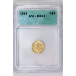 Gold Dollars---Indian Princess Head, Large Head 1856-1889 -Gold- 1 Dollar