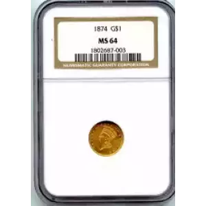 Gold Dollars---Indian Princess Head, Large Head 1856-1889 -Gold- 1 Dollar (3)