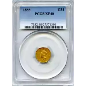 Gold Dollars---Indian Princess Head, Small Head 1854-1856 -Gold- 1 Dollar (3)