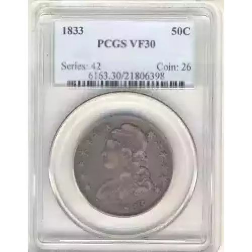 Half Dollars---Capped Bust, Reeded Edge 1836-1839 -Silver- 0.5 Dollar (3)