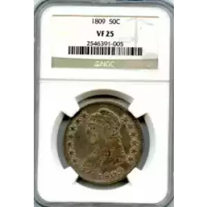 Half Dollars---Capped Bust, Reeded Edge 1836-1839 -Silver- 0.5 Dollar (3)