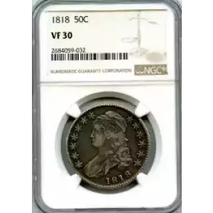 Half Dollars---Capped Bust, Reeded Edge 1836-1839 -Silver- 0.5 Dollar (3)