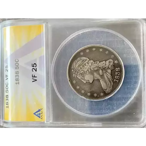 Half Dollars---Capped Bust, Reeded Edge 1836-1839 -Silver- 0.5 Dollar (3)