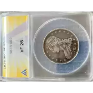 Half Dollars---Capped Bust, Reeded Edge 1836-1839 -Silver- 0.5 Dollar (3)