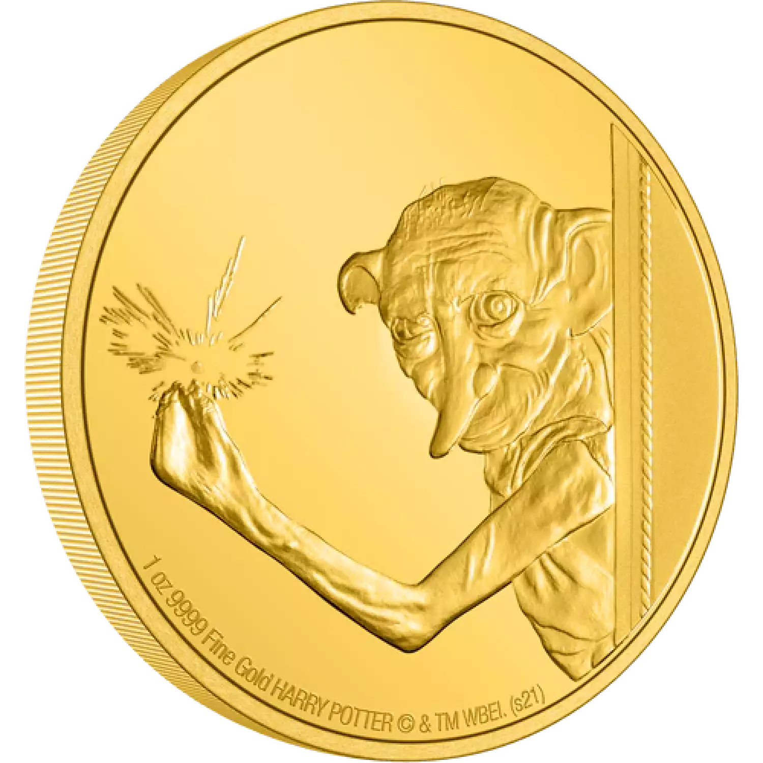 HAPPRY POTTER- 2021 1oz Classic Dobby The House Elf Gold Coin (2)