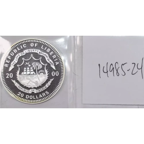 LIBERIA Silver 20 DOLLARS