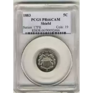 Nickel Five Cent Pieces-Shield 1866-1883 (3)