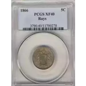 Nickel Five Cent Pieces-Shield 1866-1883 (3)