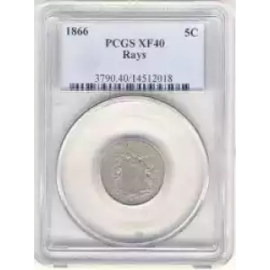 Nickel Five Cent Pieces-Shield 1866-1883 (3)