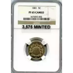 Nickel Five Cent Pieces-Shield 1866-1883 (3)