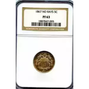 Nickel Five Cent Pieces-Shield 1866-1883 (3)