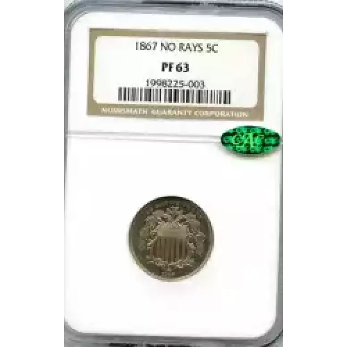 Nickel Five Cent Pieces-Shield 1866-1883 (3)