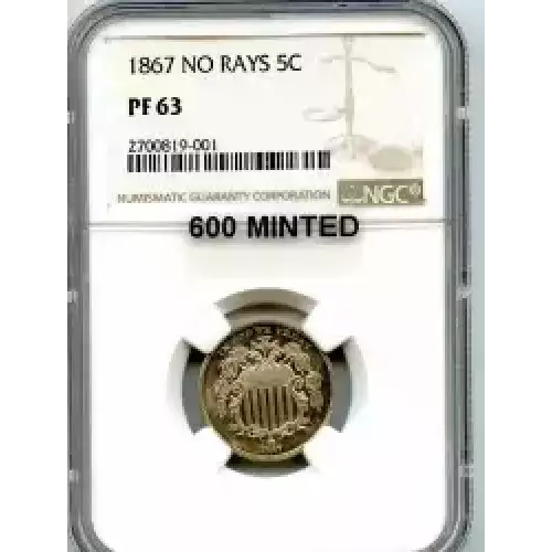 Nickel Five Cent Pieces-Shield 1866-1883 (3)