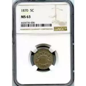 Nickel Five Cent Pieces-Shield 1866-1883 (3)
