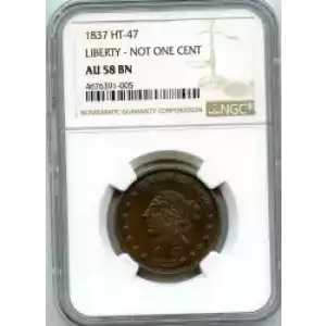 Private Tokens -Hard Times Tokens (1832-1844)-Not One Cent Copper (3)