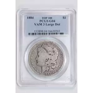 1884 $1 VAM 3 Large Dot TOP 100