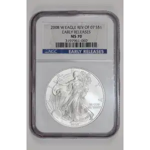 2008 W BURNISHED SILVER EAGLE REV OF 07 EARLY RELEASES (2)