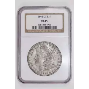 1892-CC MORGAN DOLLAR NGC XF45 NICE ORIGINAL COIN! (2)