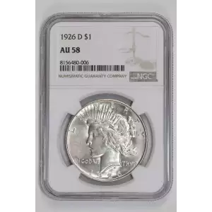 1926-D PEACE DOLLAR NGC AU58