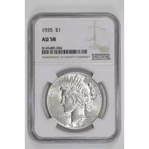 1935 PEACE DOLLAR NGC AU58