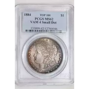 1884 $1 VAM 4 Small Dot