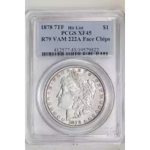 1878 7TF $1 R79 VAM 222A Face Chips