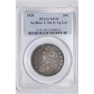 1828 50C Square 2, Small 8s, Lg. Letters