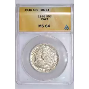 Classic Commemorative Silver--- Iowa Centennial 1946 -Silver- 0.5 Dollar