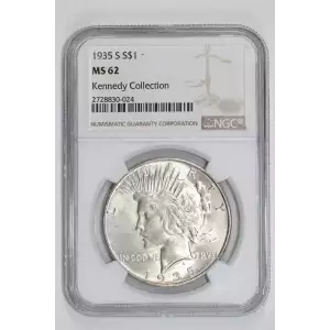 1935-S PEACE DOLLAR NGC MS62 KENNEDY COLLECTION