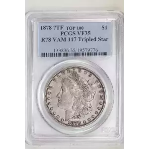 1878 7TF $1 R78 VAM 117 Tripled Star