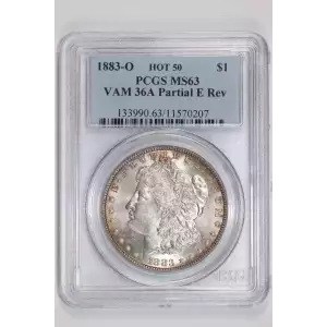 1883-O $1 VAM 36A Partial E Rev HOT 50