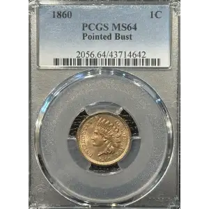 1860 1C Pointed Bust
