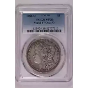 1888-O $1 VAM 17 Oval O