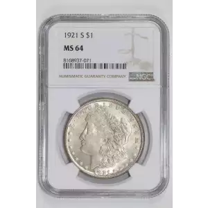 1921-S MORGAN DOLLAR NGC MS64