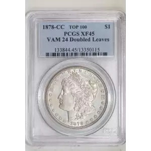 1878-CC $1 VAM 24 Doubled Leaves