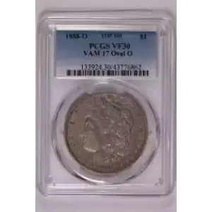 1888-O $1 VAM 17 Oval O