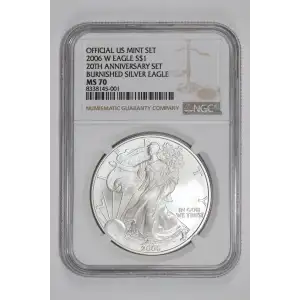 2006 W 20TH ANNIVERSARY SET BURNISHED SILVER EAGLE OFFICIAL US MINT SET