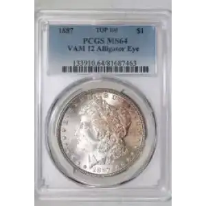 1887 $1 VAM 12 Alligator Eye