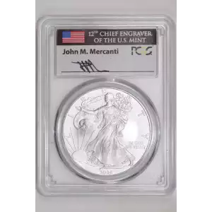 2008 $1 Silver Eagle Mercanti Signature