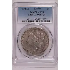 1888-O $1 VAM 21 Oval O