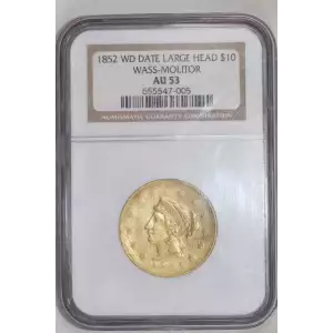 1852 WD DATE WASS, MOLITOR & CO. 