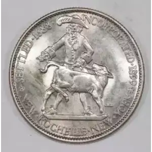 Classic Commemorative Silver--- New Rochelle, New York, 250th Anniversary 1938 -Silver- 0.5 Dollar