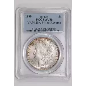1889 $1 VAM 28A Pitted Reverse Hit List