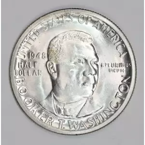 Classic Commemorative Silver--- Booker T. Washington Memorial 1946-1951-Silver- 0.5 Dollar