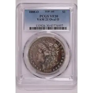 1888-O $1 VAM 21 Oval O