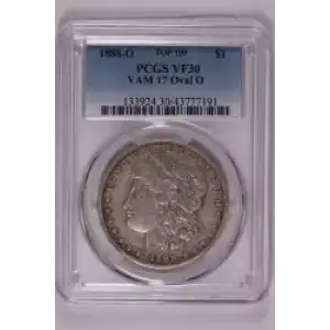 1888-O $1 VAM 17 Oval O