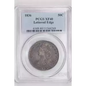 1836 50C Lettered Edge