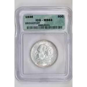 Classic Commemorative Silver--- Bridgeport, Connecticut, Centennial 1936 -Silver- 0.5 Dollar