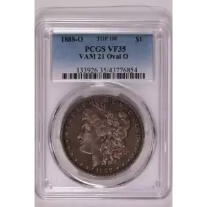 1888-O $1 VAM 21 Oval O